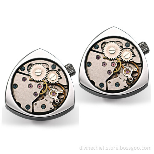 Novelty Peach Heart Men's Shirt Cufflinks Factory Wholesale Mechanism Cufflinks Movement Cufflinks WM-831A
